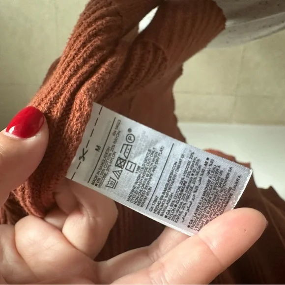 Cozy Terracota / Rust Old Navy Ribbed Open-Front Cardigan - Picture 4 of 4